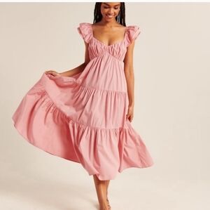 ABERCROMBIE & FITCH* Blush Ruffle Maxi Dress